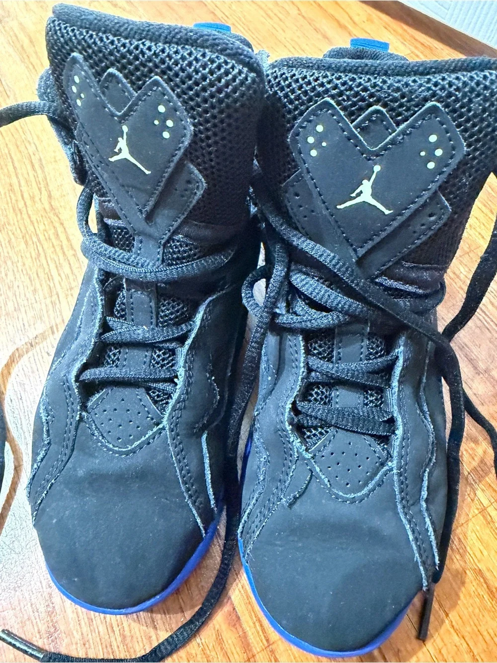 Nike Air Jordan True Flight youth 2 basketball shoes 2 black volt blue